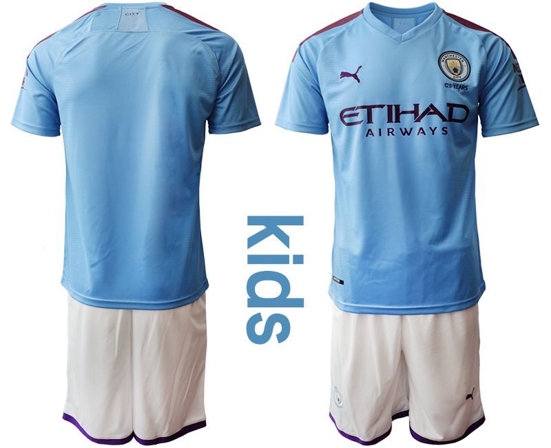 Youth 2019-2020 club Manchester City home blank blue Soccer Jerseys->manchester city jersey->Soccer Club Jersey